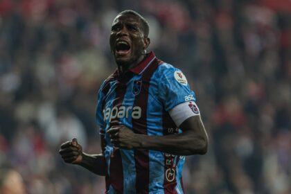 Paul Onuachu celebrates one of his goals against Samsunspor