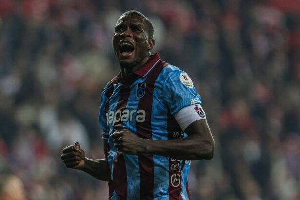 Paul Onuachu celebrates one of his goals against Samsunspor