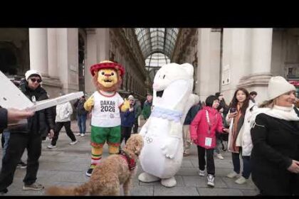 Mascots Ayo and Tina showcase the Olympic spirit in Milan