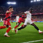Akor Adams in action against Rayo Vallecano