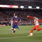 Ademola Lookman in action against Barcelona
