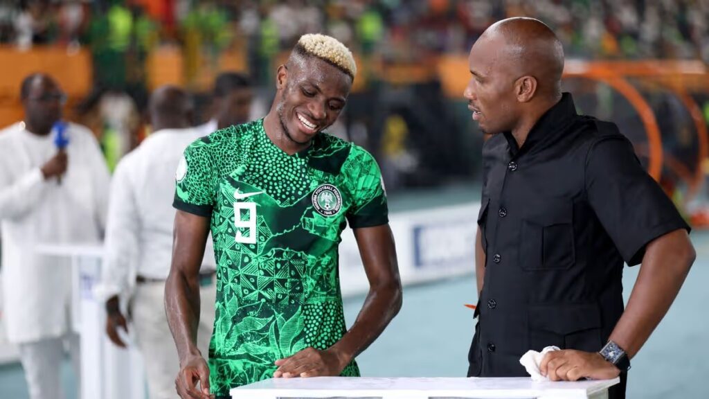 Victor Osimhen (left) and Didier Drogba