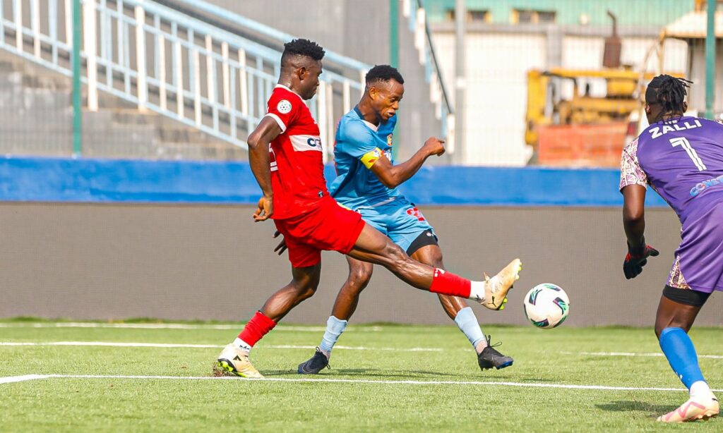 Remo Stars' Victor Mbaoma in action against Katsina United... Enugu Rangers beat Nasarawa United