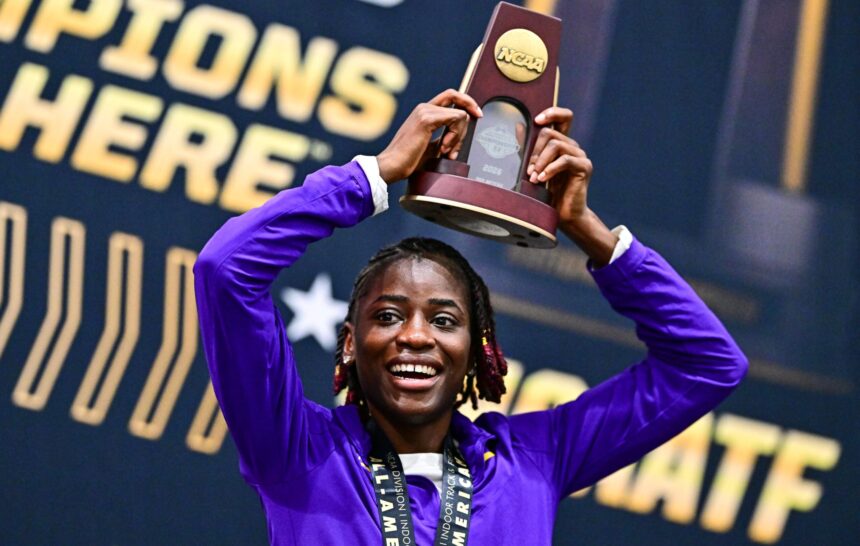 Ella Onojuvwevwo claims NCAA Indoor 400m bronze after African record run