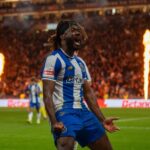 Terem Moffi celebrates his goal for FC Porto