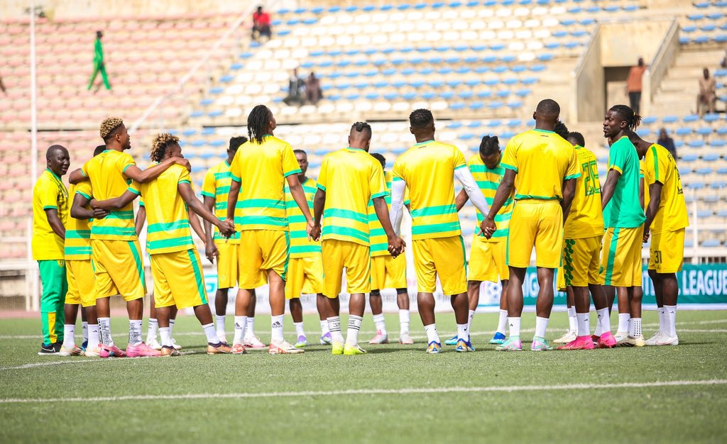 Plateau United players before their game against Barau FC