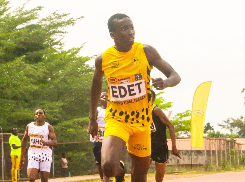 Onoriode, Edet complete Sprint Doubles as MTN CHAMPS Grand Final ends in Ibadan 38 Fervent Edet at MTN Champs Grand Final
