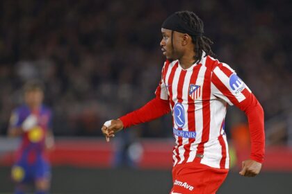 Ademola Lookman reacts as Atletico beat Barcelona in Champions League first leg