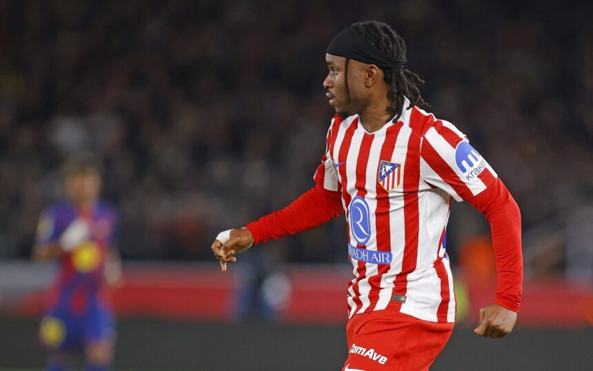 Ademola Lookman reacts as Atletico beat Barcelona in Champions League first leg