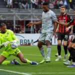 Maduk Okoye in action against AC Milan