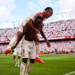 Akor Adams reacts after dramatic late winner fires Sevilla past Espanyol 2-1