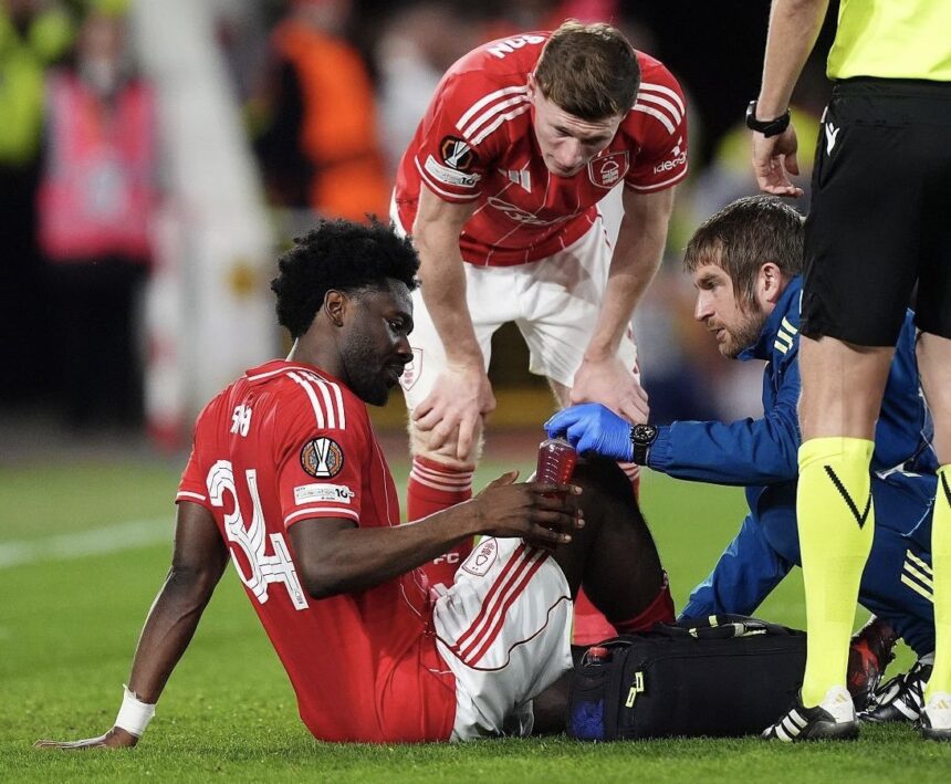 Ola Aina picks up injury in Forest’s Europa League win over Aston Villa