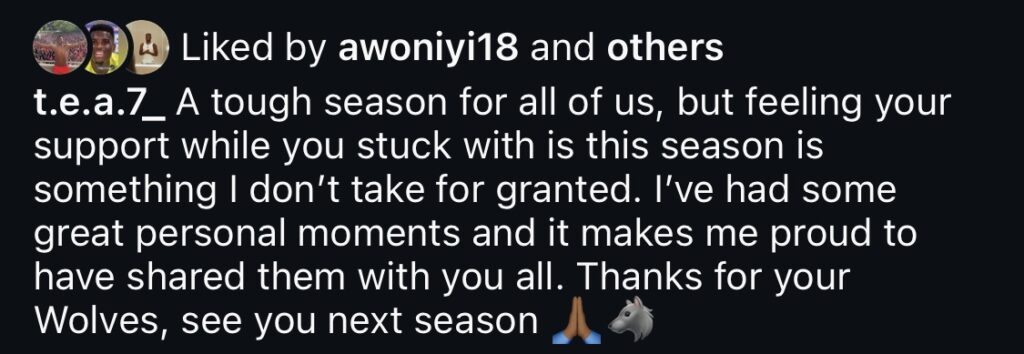 Tolu Arokodare appreciates Wolves’ fans for support despite relegation