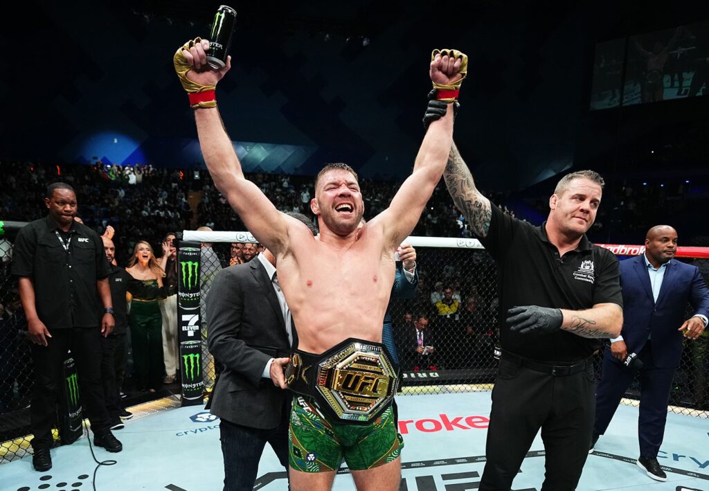 Dricus Du Plessis with the middleweight belt