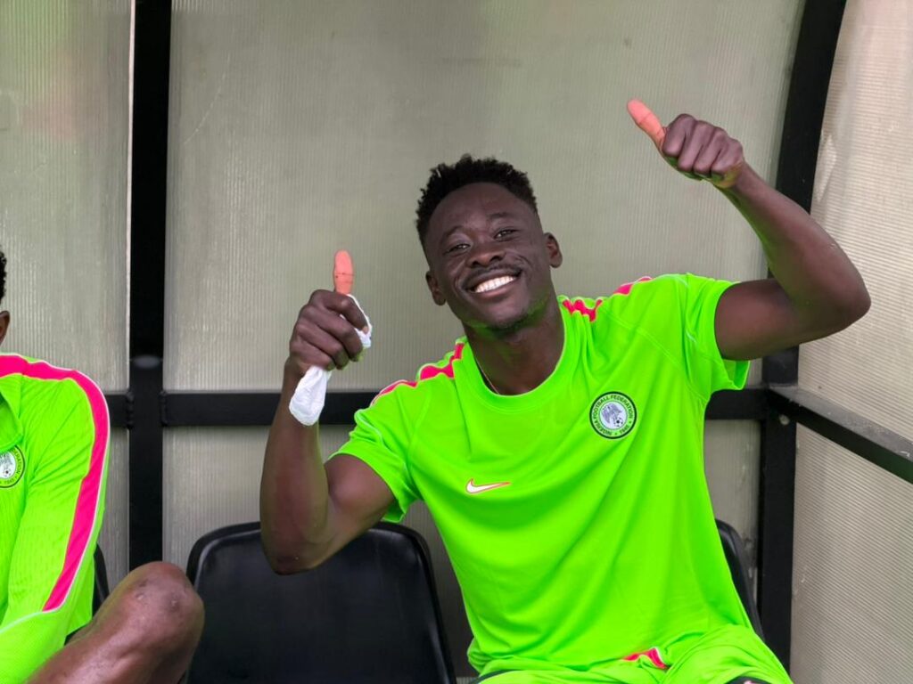 Super Eagles striker Akor Adams in camp