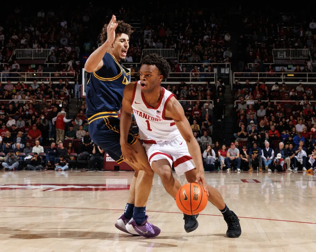 Ebuka Okorie (right) in action for the Stanford Cardinal
