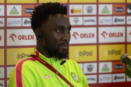 ‎Wilfred Ndidi reacts after Nigeria's late 2-2 draw against Poland