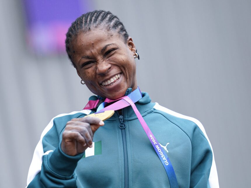 Onome Didih smashes Commonwealth Games records to claim women’s 53kg weightlifting gold