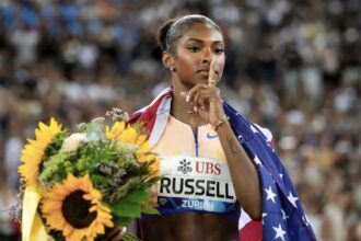 Masai Russell breaks Tobi Amusan’s 100m hurdles world record in Zurich