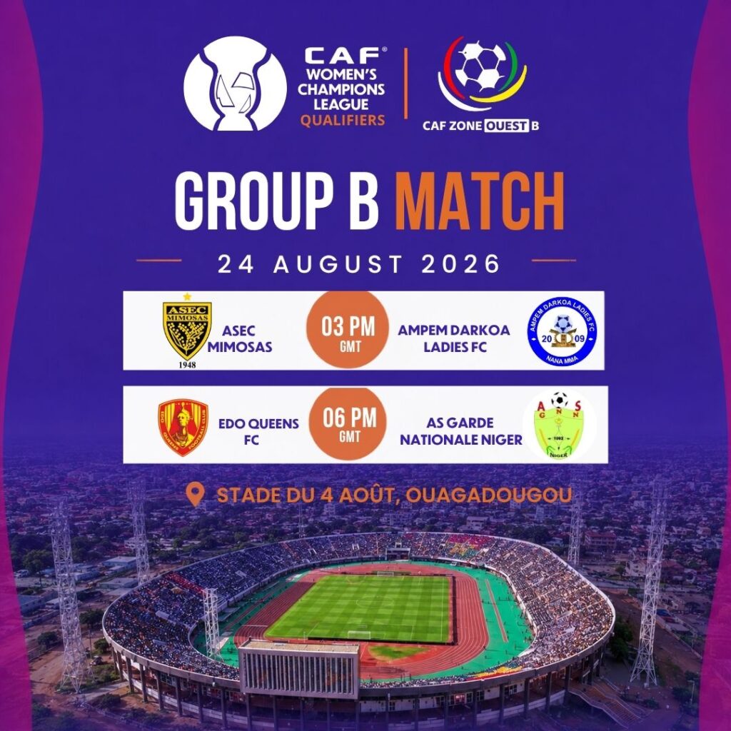 ‎Edo Queens begin WAFU-B Champions League qualification against AS GNN‎