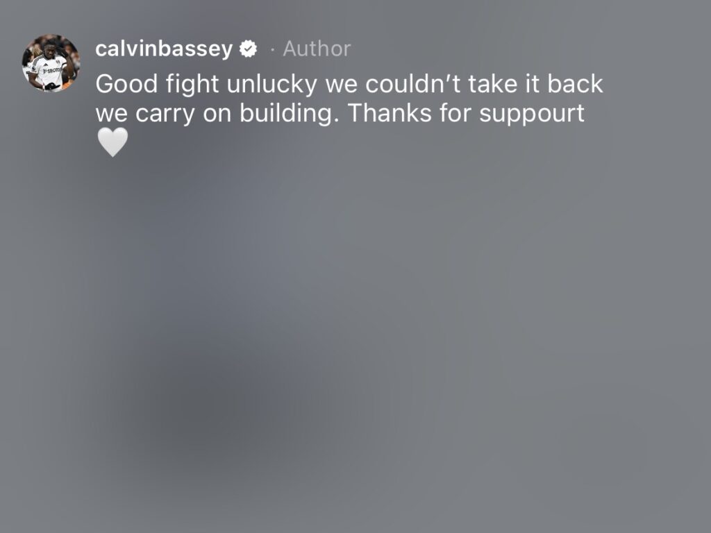 ‘Good fight’: Calvin Bassey reacts after Fulham’s 3-2 loss to Chelsea