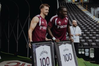 Calvin Bassey presented with special shirt to celebrate 100th Fulham appearance