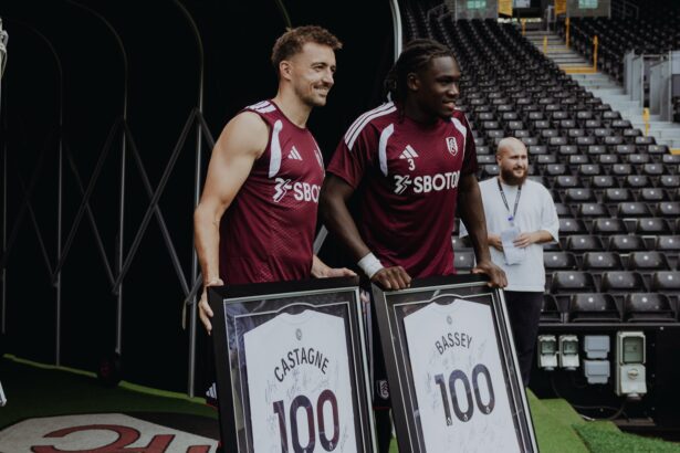 Calvin Bassey presented with special shirt to celebrate 100th Fulham appearance