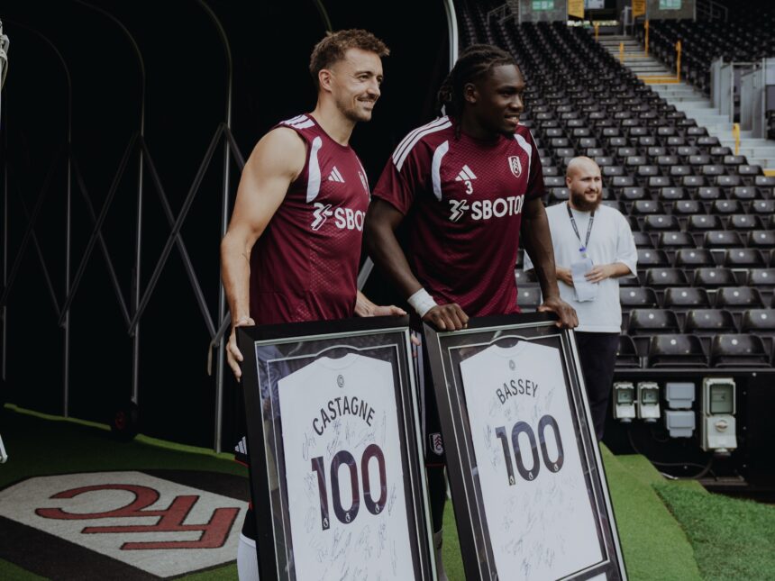 Calvin Bassey presented with special shirt to celebrate 100th Fulham appearance