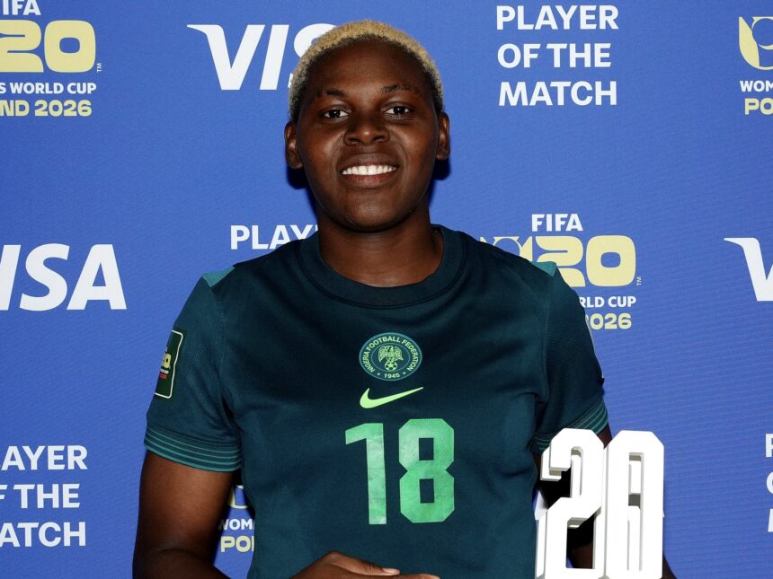Janet Akekoromowei named player of the match after starring in Falconets’ win over England