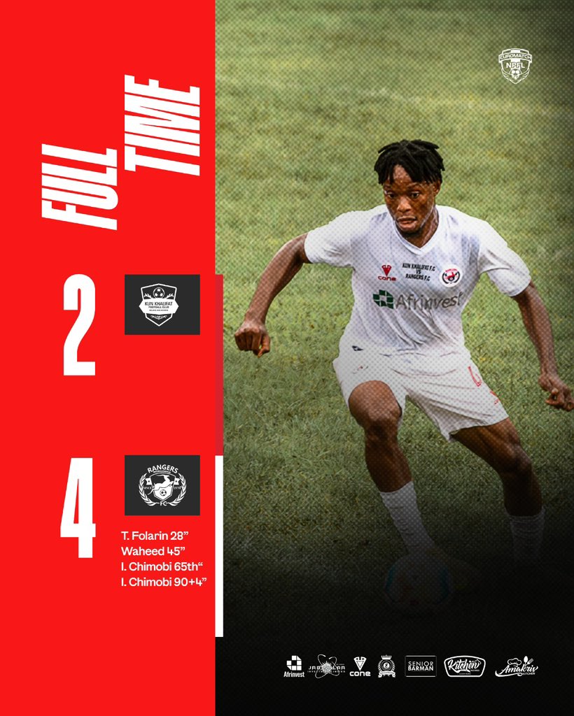 Rangers International hit four as NPFL Matchday 4 produces big results 38 Rangers International hit four as NPFL Matchday 4 produces big results