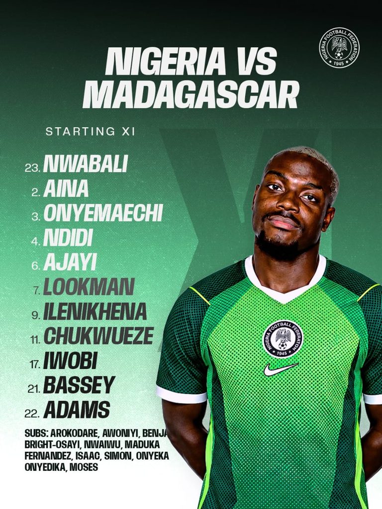 ‎George Ilenikhena makes Nigeria debut as Chelle names Madagascar starting XI