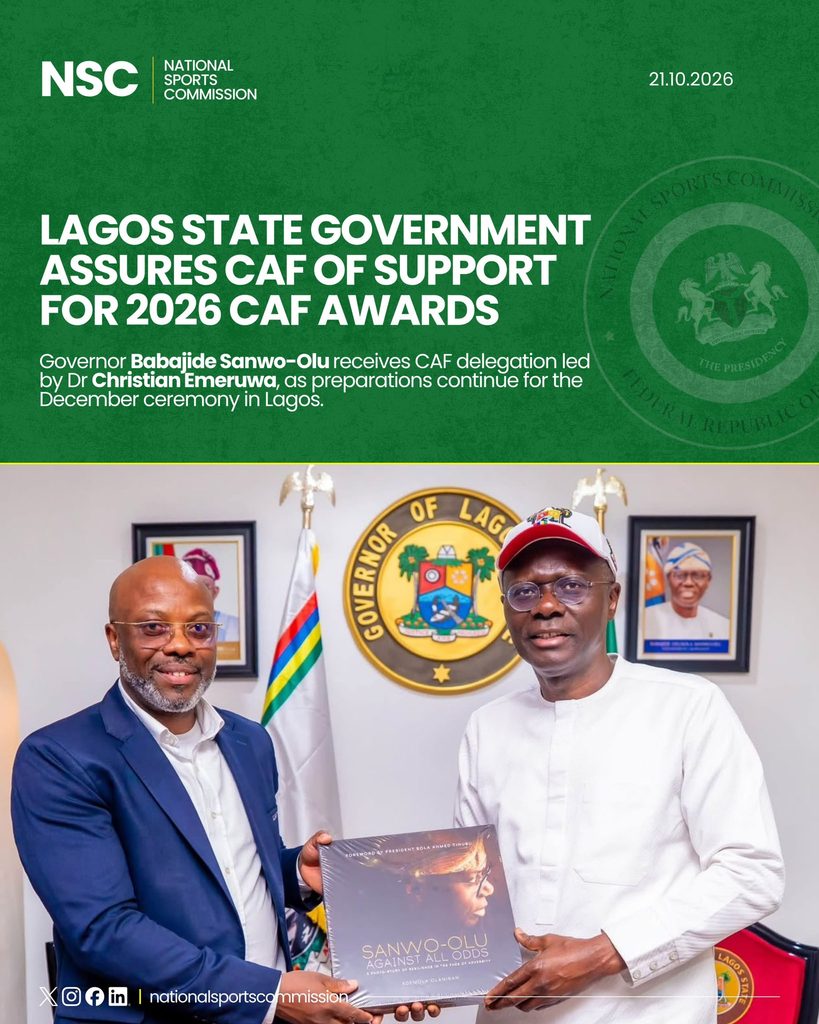 Sanwo-Olu pledges Lagos support for 2026 CAF Awards