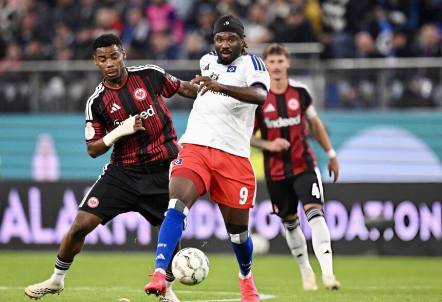 Moffi’s goal not enough as Hamburger exit DFB Pokal after 3-1 loss to Onyedika’s Frankfurt