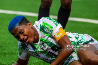 Rasheedat Ajibade suffers ankle injury, leaves pitch in tears in Nigeria’s 5-0 thrashing of Comoros