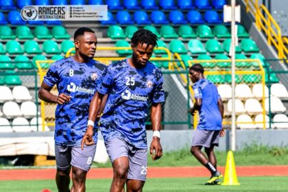 Enugu Rangers players in training ahead of MC Alger test