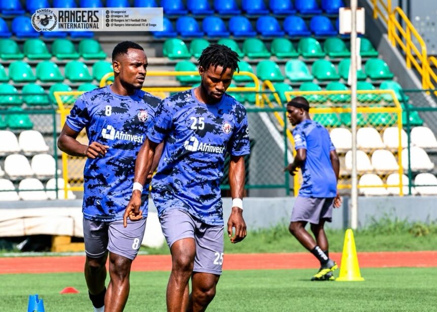 Enugu Rangers players in training ahead of MC Alger test